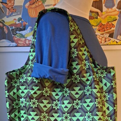 Shopper, groen met bruin