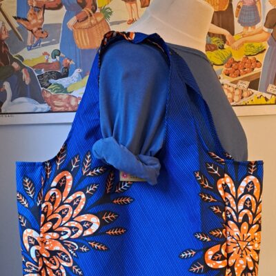 Shopper, blauw en oranje