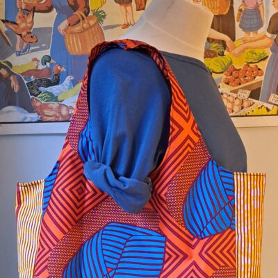 Shopper, oranje en blauw