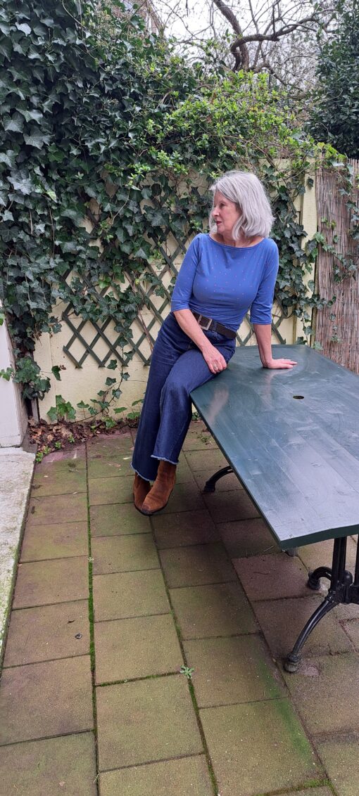 Blauw shirt met klein roze stipje - Image 2