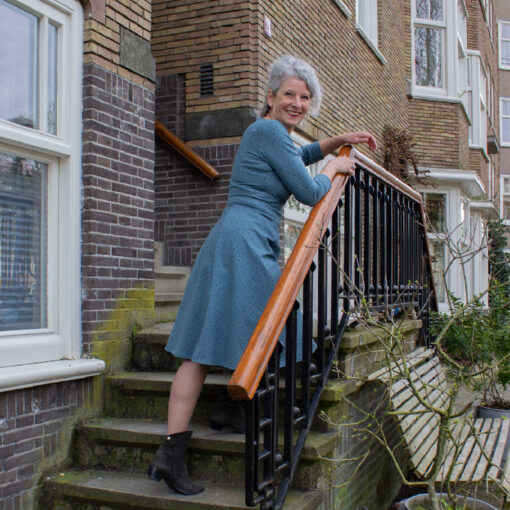 Jurk met overslag, lichtblauw