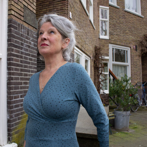 Jurk met overslag, lichtblauw - Image 4